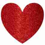 12 Glitter Valentines Cutouts - Heart