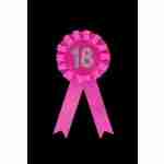 18th Birthday Pink Rossette Badge