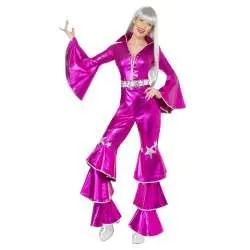 Ladies Swinging 60s 70s 80s Mod Girl Black Pink Retro Mono Fancy Dress  Costume