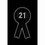 21st Birthday Black Rosette Badge