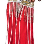 Arabian Nights Belly Dancing Bollywood Belt With Satin Straps -Silver