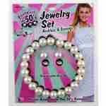 50's Pearl Necklace & Earrings