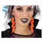 80's Flash Earrings Neon Orange