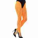 80s Lace Leggings - Neon Orange