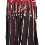 Arabian Nights Belly Dancing Bollywood Belt With Satin Straps -Red