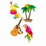 Bag of 4 Hawaii Wall Decorations