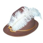 Bavarian Brown Felt Hat With Feather