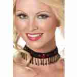 Beaded Choker - Black & Red