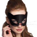 Black Cat Eye Mask (Red Nose