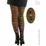 Black Fishnet Pantyhose with Rhinestones