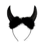 Black Furry Devil Horns