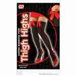 Black Thigh Highs with Satin Ribbons