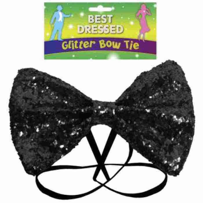 Bow Tie Glitter Black1