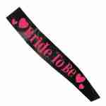 Bride To Be Sash-Black With Pink