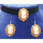 Cameo Choker & Earrings