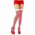 Candystripe Thigh Highs- Red & White