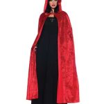 Cape - Red velvet hooded cloak