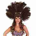 Carnival & ShowGirls Feather Headdress -Brown