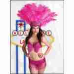 Carnival & ShowGirls Feather Headdress - Fuchsia
