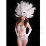 Carnival & ShowGirls Feather Headdress -White