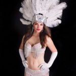 Carnival ShowGirls Samba Sequin Top With Fringes - White