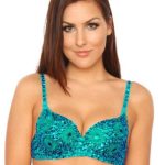 Carnival ShowGirls Sequin Bra -Turquise