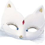 Cat White Eyemask (Gold Lashes)