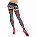 Cherry Print Thigh High Stockings