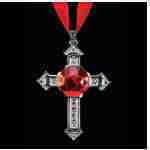 Cross With Red Stone Necklace