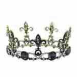 Crown Antique Jeweled Fleur-de-lis - Black