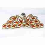Crown Tiara Peacock Orange