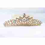 Crown Tiara With Crystals - Blue And Clear Crystals