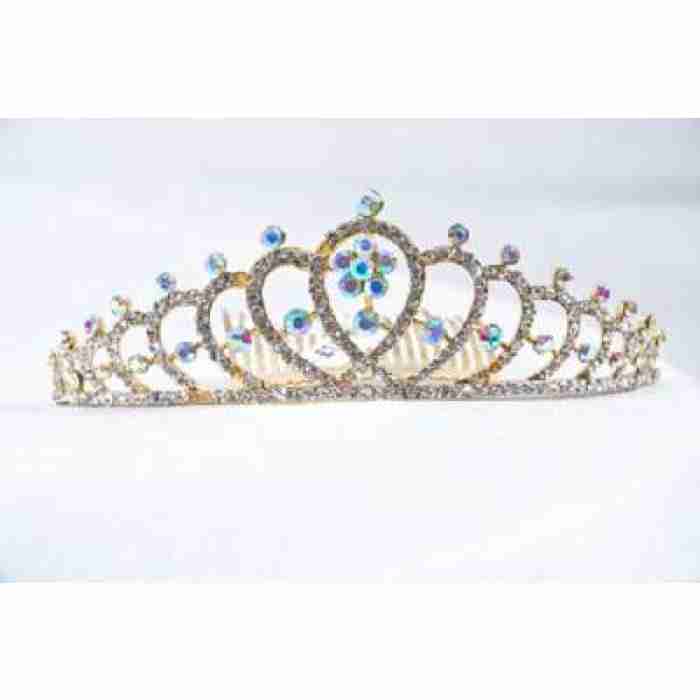 Crown Tiara With Crystals Blue Crystals