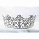 Crown Tiara With Crystals - Blue Gems