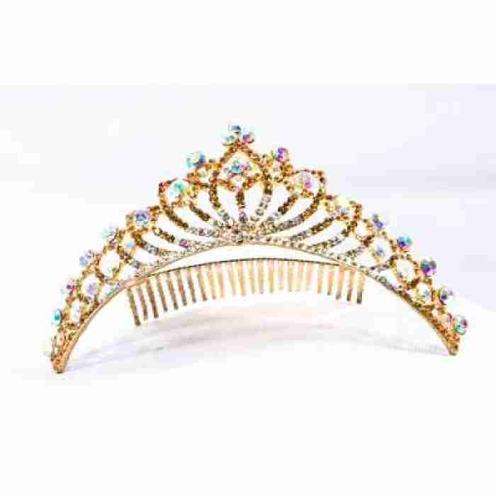 Crown Tiara With Crystals Golden