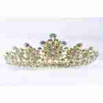 Crown Tiara With Crystals - Large And Small Crystals