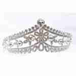 Crown Tiara With Crystals - Leaf Pattern