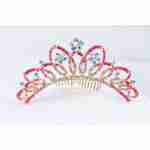 Crown Tiara With Crystals - Pink