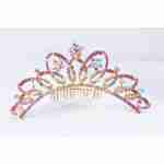 Crown Tiara With Crystals - Purple