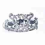 Crown Tiara With Crystals - Silver Swans