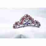 Crown Tiara With Rhinestones - Black And Maroon