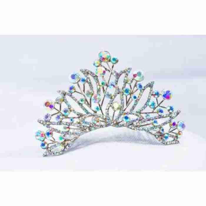 Crown Tiara With Rhinestones Branches Shaped