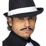 Deluxe Trilby Hat - Black/White Pinstipe