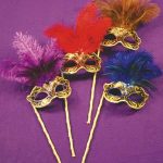 Dream Vegas Eye Mask w/ Handle & Feathers