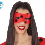 Eye Mask red and black polka dot