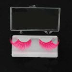 Eyelashes - Pink Feather & Stones