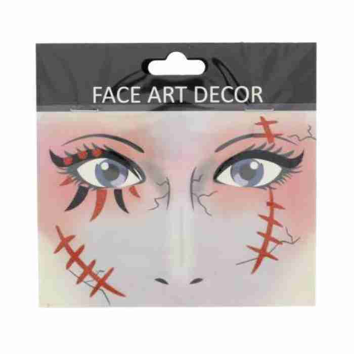 Face Art Sequin Devil Tattoe Temporary Face Tattoos img