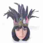 Feather Headdress Black & Pink