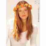 Flower Diademes with Multicolour Ribbons - Orange