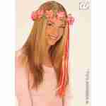 Flower Diademes with Multicolour Ribbons - Pink/Purple